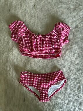 J crew 2 piece gingham seersucker swimsuit XS